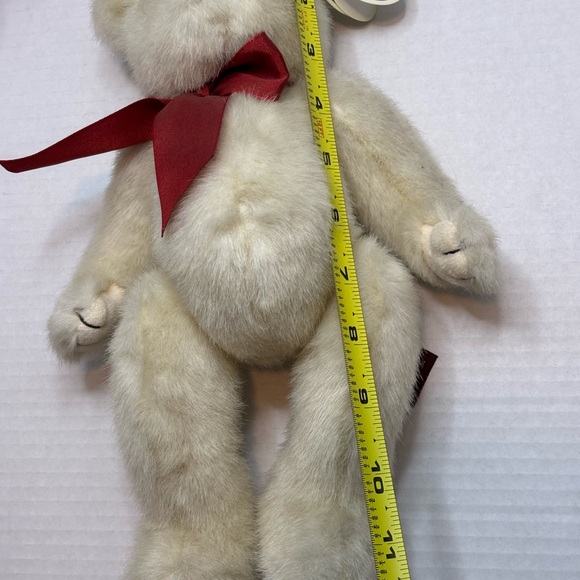 Cream Teddy Bear with Red Bow - Picture 5 of 6